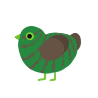 AVANNA, a viridian and bark chicken with a head pattern