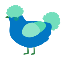 A sapphire and mint chicken