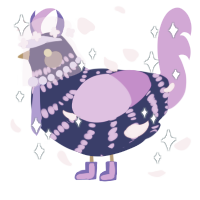 A navy and orchid chicken with a bar pattern