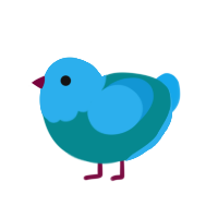 A teal and sky chicken with a head pattern