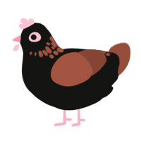 (unnamed), a black and red chicken with a neck-speckle pattern