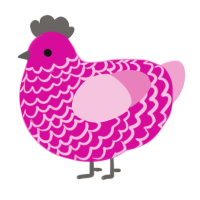 (unnamed), a fuchsia and pink chicken with a lace pattern