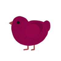 A maroon chicken with a lace pattern