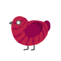 Cranberry, a crimson and maroon chicken with a bar pattern