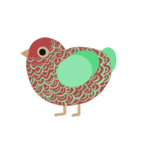 (unnamed), a red and spring chicken with a double-lace pattern