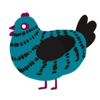 A sea and sable chicken with a bar pattern