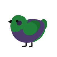 A overcast and viridian chicken with a head pattern