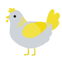 A mist and yellow chicken with a neck-band pattern