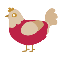 Montblanc, a crimson and beige chicken with a head pattern