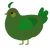 A olive and leaf chicken with a lace pattern