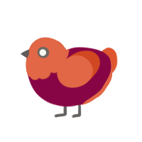 wip, a maroon and vermilion chicken with a head pattern