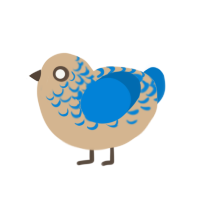 A beige and sapphire chicken with a half-lace pattern