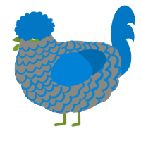 A ash and sapphire chicken with a lace pattern
