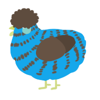 A sky and bark chicken with a bar pattern