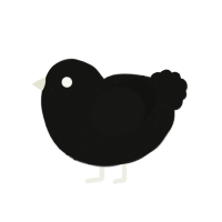 A black chicken with a lace pattern