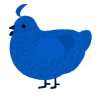 A ultramarine chicken with a lace pattern