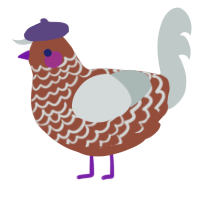 A russet and silver chicken with a lace pattern