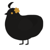 A sable chicken with a neck-speckle pattern
