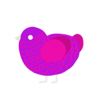 (unnamed), a amethyst and fuchsia chicken with a lace pattern