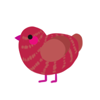 (unnamed), a crimson and red chicken with a bar pattern