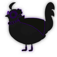 A sable chicken with a head pattern