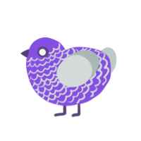 Grape soda, a blurple and silver chicken with a lace pattern