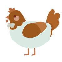 A sable and sky chicken with a head pattern