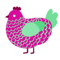 A fuchsia and spring chicken with a lace pattern