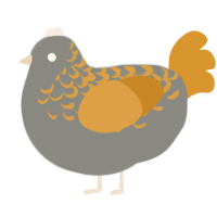 A ash and orange chicken with a half-lace pattern