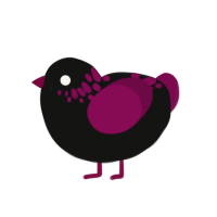 Lie for Me, a black and wine chicken with a neck-speckle pattern