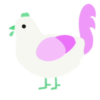 A white and lavender chicken