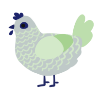 A silver and gluppy chicken with a lace pattern