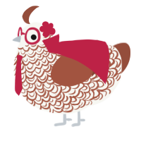 A white and russet chicken with a double-lace pattern