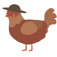 A russet and brown chicken with a head pattern