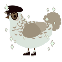 A sable and grey chicken with a half-lace pattern