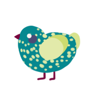 (unnamed), a teal and lemon chicken with a speckle pattern