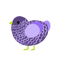 Erin, a overcast and lilac chicken with a lace pattern