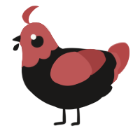 A sable and red chicken with a head pattern