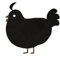 A sable and black chicken with a bar pattern