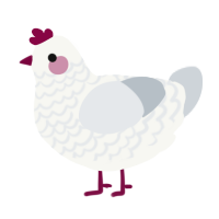 A white and mist chicken with a lace pattern