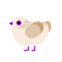 dove, a cream and beige chicken with a neck-speckle pattern