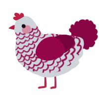 A mist and maroon chicken with a lace pattern