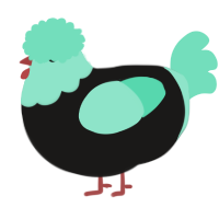 A sable and mint chicken with a head pattern