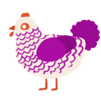A cream and plum chicken with a lace pattern