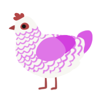 A white and orchid chicken with a lace pattern