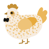 A cream and honey chicken with a speckle pattern