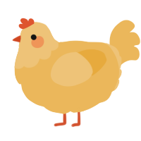 A honey chicken with a head pattern