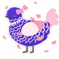 A indigo and rose chicken with a lace pattern