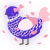 A indigo and rose chicken with a lace pattern