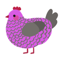 A orchid and grey chicken with a lace pattern